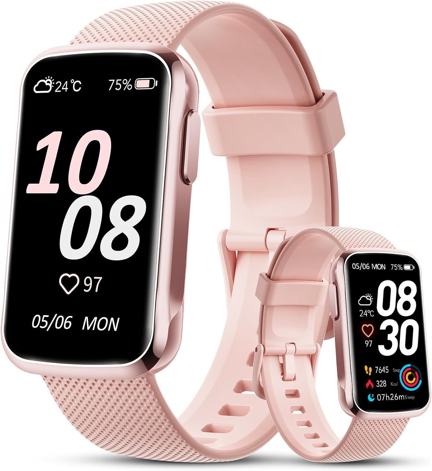 Fitness Tracker Watch, Fitness Watches for Women Men with 24/7 Heart Rate/Sleep Monitor, 20+ Sports Modes Smart Watches for Women, IP68 Waterproof Activity Trackers and Smartwatches for Android/Ios