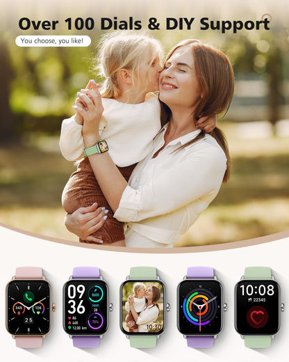 Smart Watch, Compatible with Iphone 9.0 or above and Android 6.0 or Above, 45Mm Men'S and Women'S Watch, Smartwatch Fitness Tracker, Fits Wrists 5.8-8.7 Inches (160-230Mm), Waterproof, Green