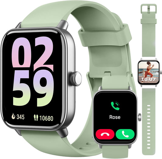 Smart Watch, Compatible with Iphone 9.0 or above and Android 6.0 or Above, 45Mm Men'S and Women'S Watch, Smartwatch Fitness Tracker, Fits Wrists 5.8-8.7 Inches (160-230Mm), Waterproof, Green